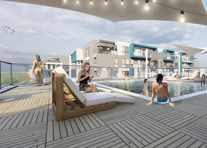 Embassy Mamaia Nord - Piscina Pe Acoperis & Parcare Gratis Lägenhet